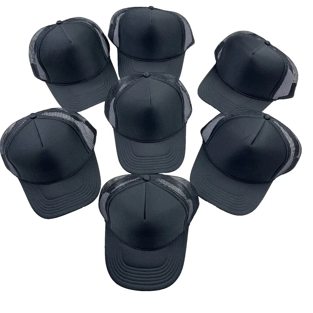 Otto Blank Trucker Hat Lot Cap Snapback Black Mesh Back Retro Deadstock NEW